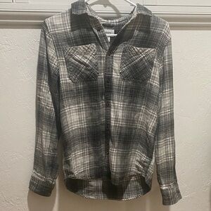 Sonoma Gray and Black Plaid Shirt